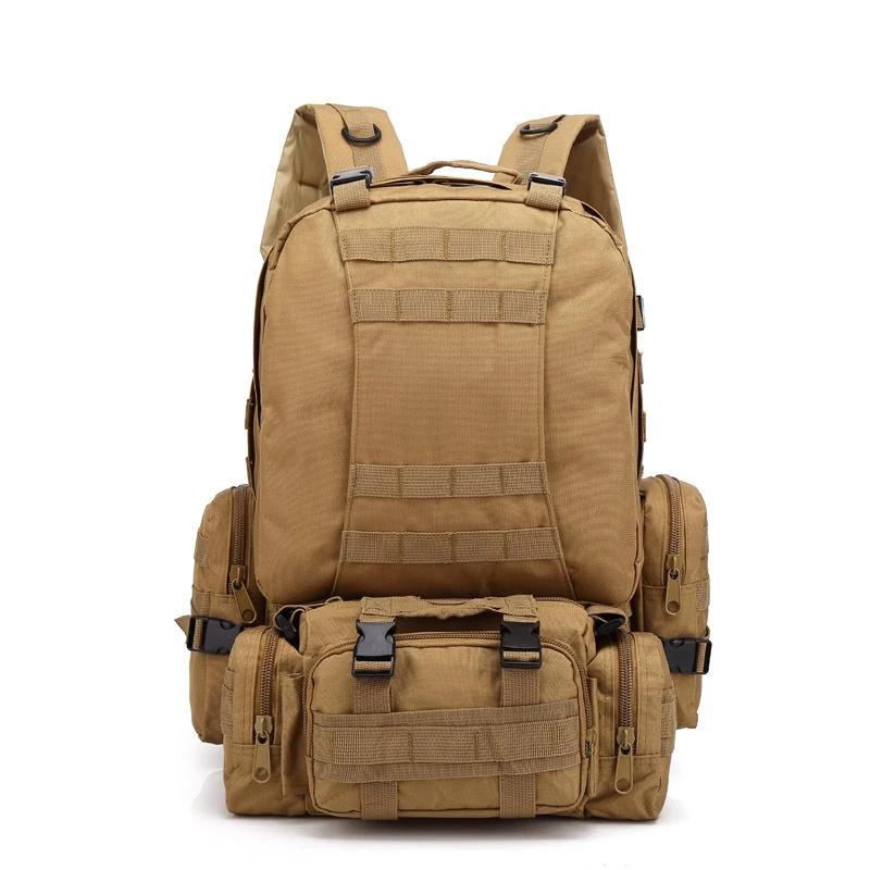 

50-60L Outdoor Climbing Bag Molle Tactical Military Backpack Waterproof Oxford Nylon Camping Trekking Bag Set With Waist Bag