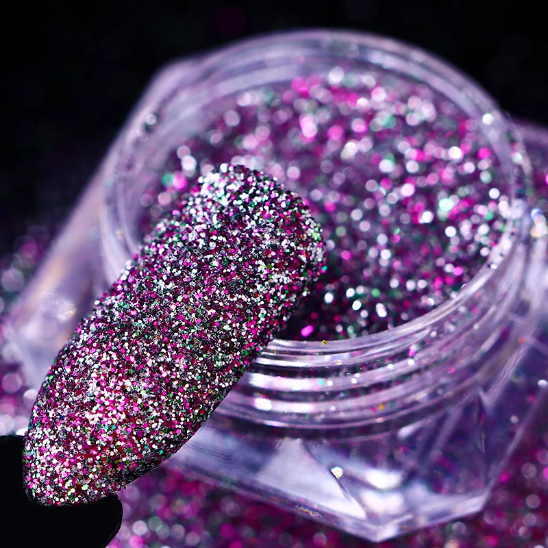 BORN PRETTY Multi color Nail Glitter Super Shining Iridescent Nail