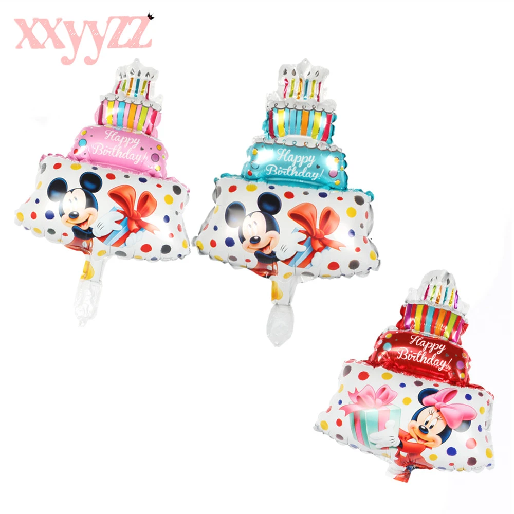 Xxyyzz Nouveau Ballon De Gateau D Anniversaire Mickey Minnie Chaud Decorations De Fete D Anniversaire Pour Cadeau De Bebe 3 Couleurs Aliexpress