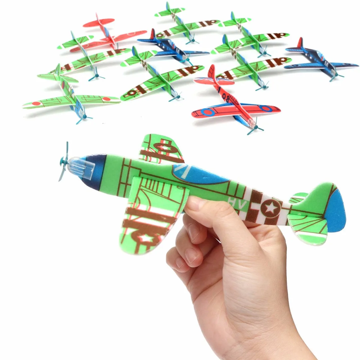 10 шт. DIY Летающий планер самолеты Развивающие игрушки для детей ручной бросание подарок на день рождения Рождество партия мешок наполнитель многоцветный