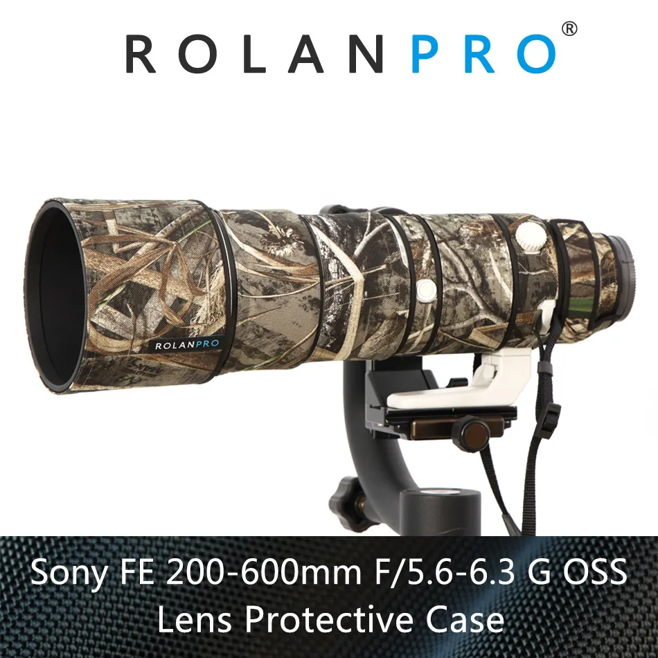 Линзы rolanpro камуфляжное пальто дождевик для sony FE 200-600 мм F5.6-6.3 G OSS защитный чехол для объектива нейлоновое водонепроницаемое покрытие для объектива