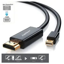 Mini DisplayPort to HDMI Cable 6ft for Macbook Pro for Apple Mac Macbook & Air for Projector HDTV Mini DP Male to HDMI Male