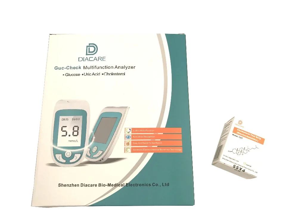 

Guc-Check Multi-monitoring System Cholesterol meter/Cholesterol analyzer with 10pcs Cholesterol Test Strips