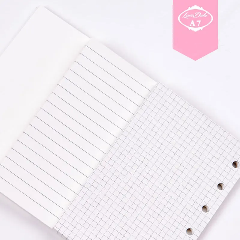 Dokibook A7 Notebook Filler Pages Blank & Line & lattice 6 loose leaf