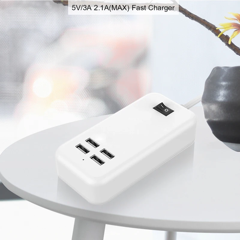 4 порта USB зарядное устройство док станция для iPhone X Samsung Galaxy S8 S9 Note 8 Быстрая