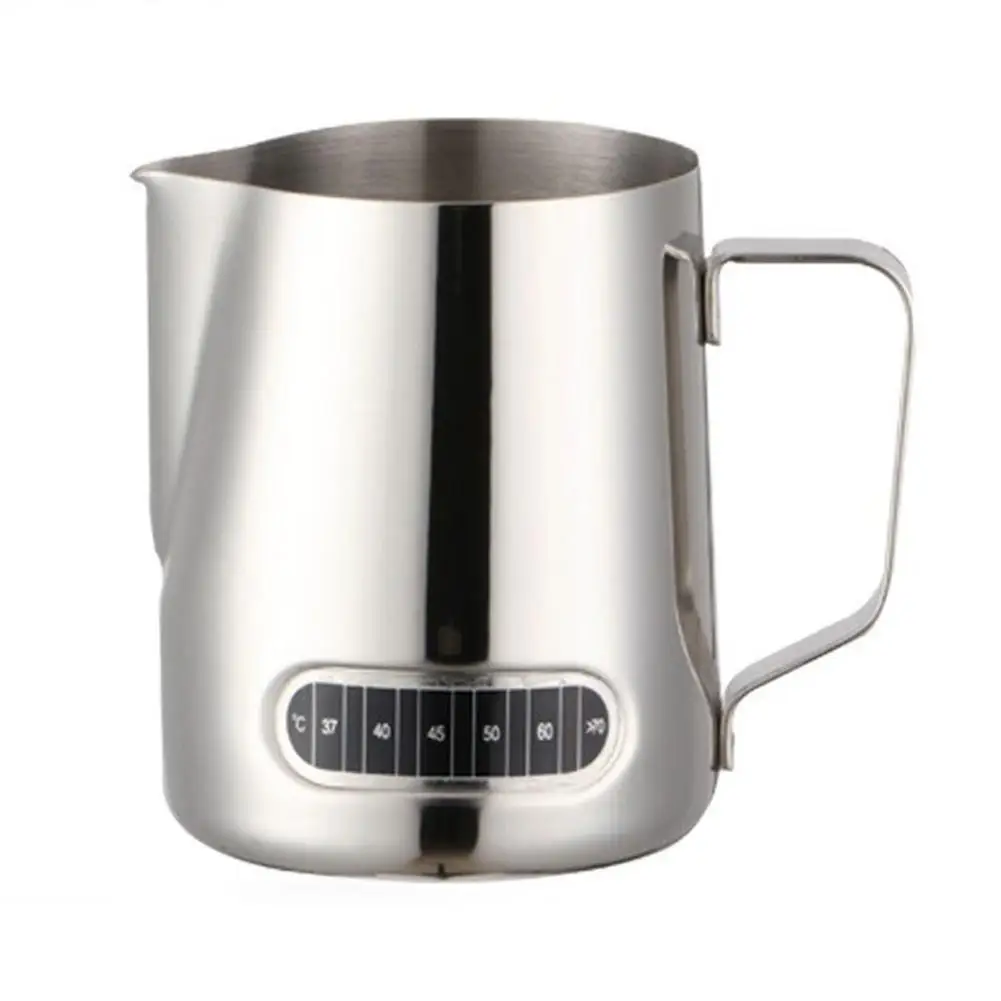 LanLan 600 мл нержавеющая сталь чашка для латте с дисплеем температуры для вспениватель молока для кофе - Цвет: Silver