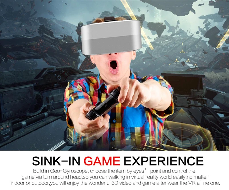 Все в одном гарнитура действия VR четырехъядерный 1080P FHD дисплей погружения 3D очки