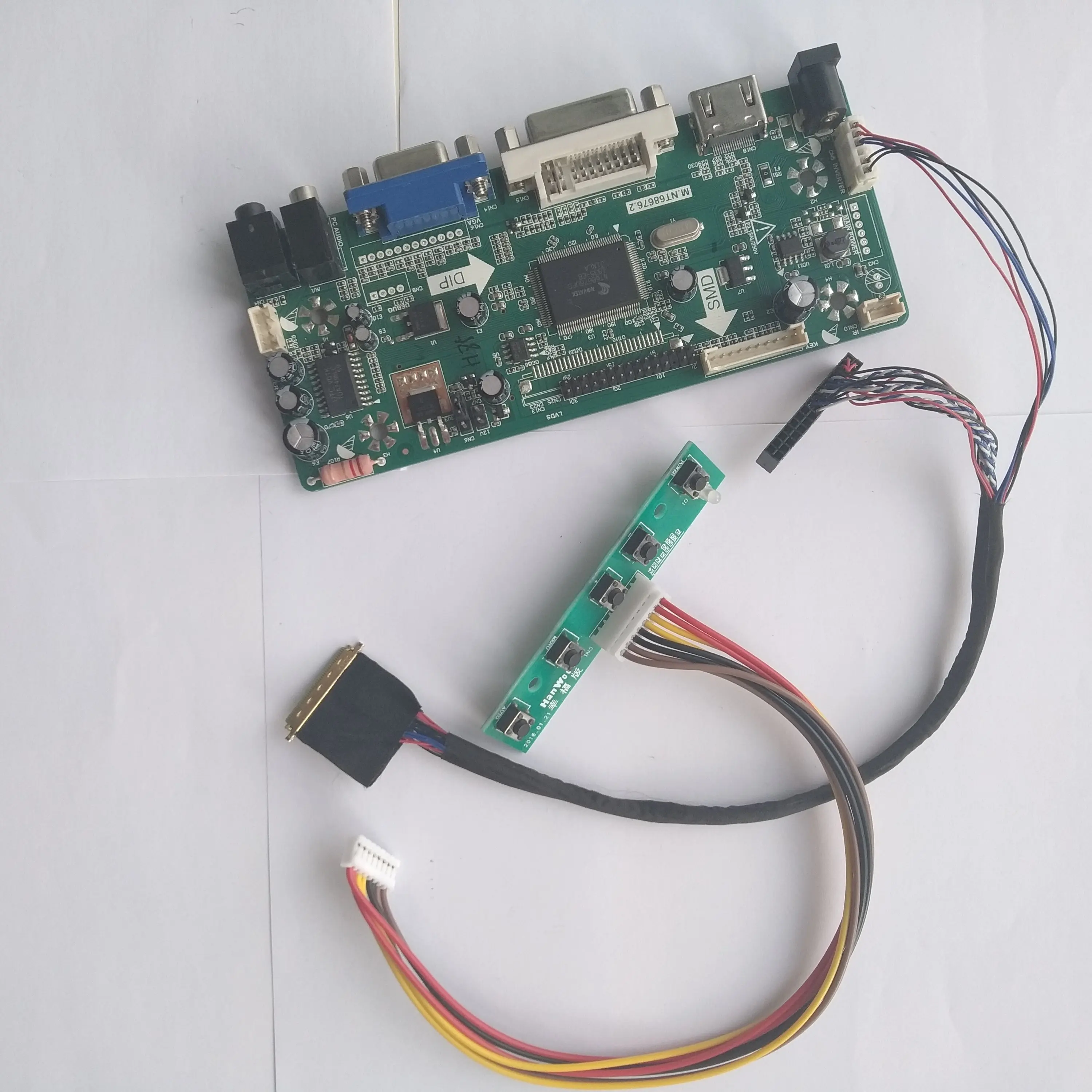 VGA ЖК-плата контроллера DVI светодиодный комплект драйвер карты DIY для B140XW03 V0/B140XW03 V1 1366X768 1" панель HDMI монитор