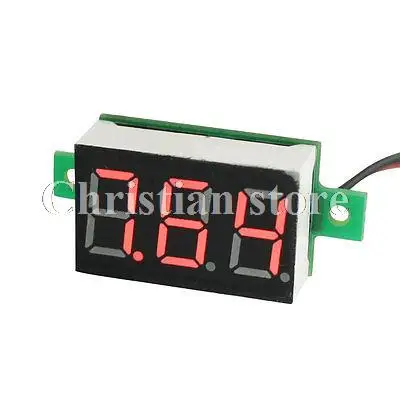 

V32D-T2 Red/Green/Blue LED 3 Digital Display Voltmeter DC3.2-30V w 15.5cm Wires