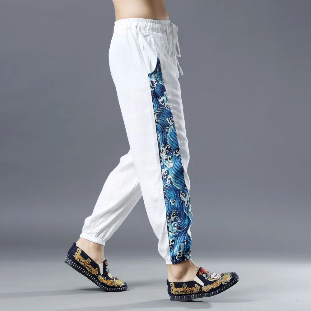 LZJN 2019 Summer Clothe Casual Harem Pants Men Fitness Trousers Male Chinese Traditional Patchwork Print Jogger Pants Harajuku (12)