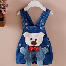 Штанишки для малышей джинсовый комбинезон для младенцев с животными г. Летний детский комбинезон детские джинсы для мальчиков и девочек, для малышей, с героями мультфильмов, для детей от 1 до 3 лет