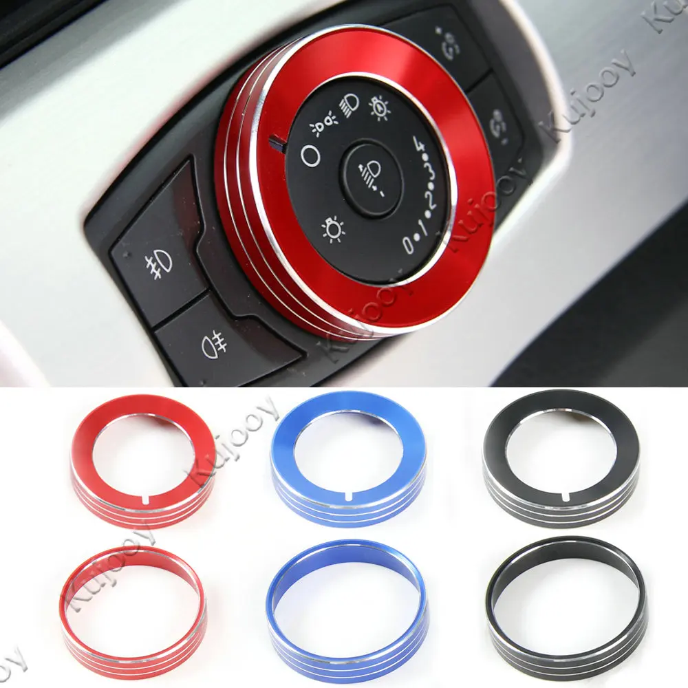 Aluminum Light Switch Ring Trim For Ford Mustang F150 2015 2016 2017 Blue