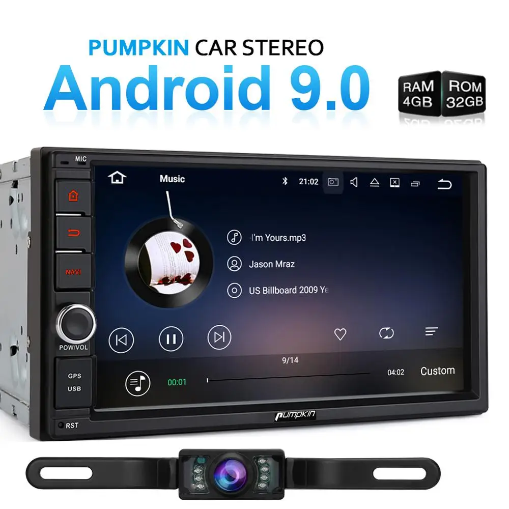 Top Pumpkin 4GB RAM 32GB ROM 2 Din7"Android 9.0 Universal Car Radio No DVD Player GPS Navigation Stereo Wifi Bluetooth DAB+ Headunit 0