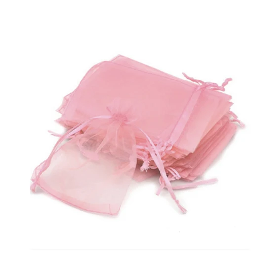 

10 PCS 7x9cm Organza Jewelry Candy Gift Pouch Bags Wedding Xmas Favors Pink