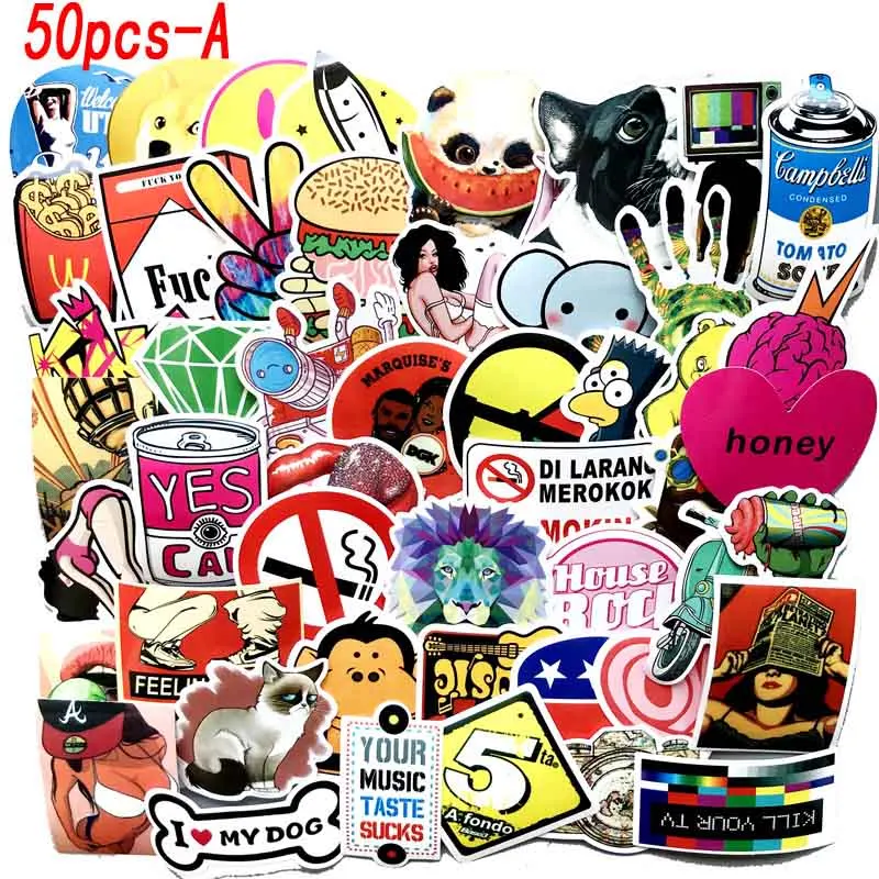 

Joyyifor 50PCS Mixed Cartoon Toys Stickers Cars Phone Laptop Travel Luggage Funny Sticker Creative Doodle Graffiti Character