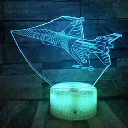7 цветов самолет акриловый светодиодный 3D светодиодный ночник лампа самолет сенсорный Настольный светильник Bluetooth динамик 3D атмосфера