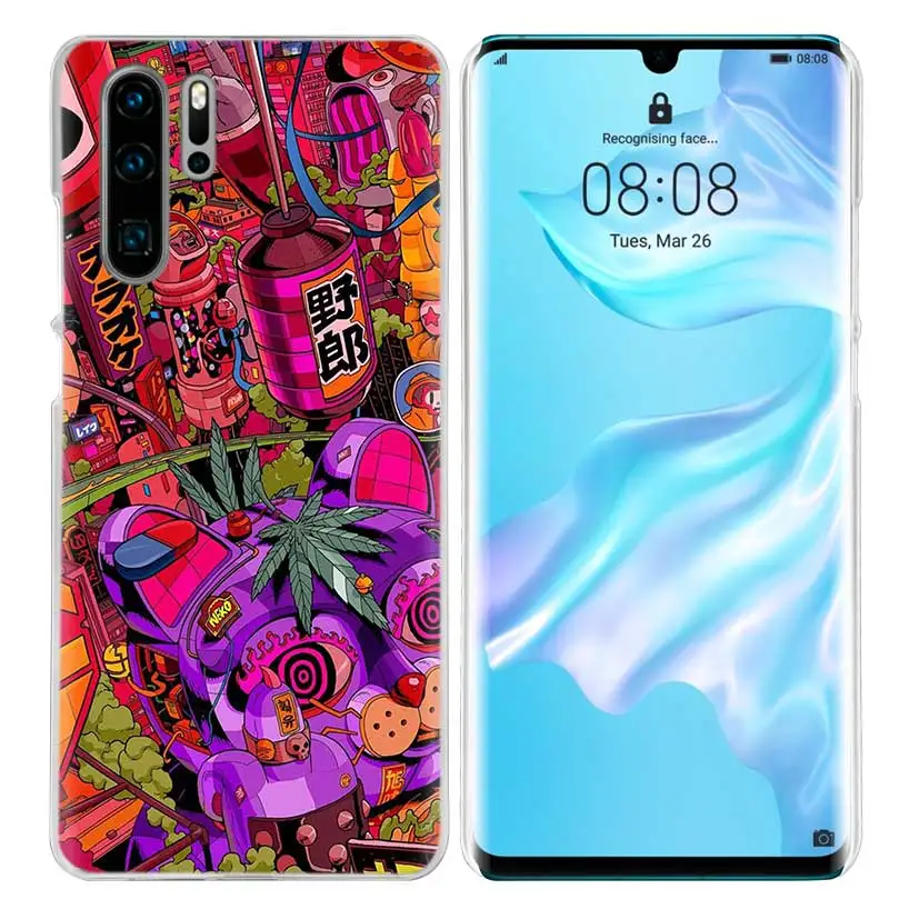 Neon Psychedelic Case for Huawei P20 P Smart Z Plus P30 P10 P9 P8 Mate 10 20 lite Pro Hard PC Luxury Phone Cover Coque - Цвет: 05