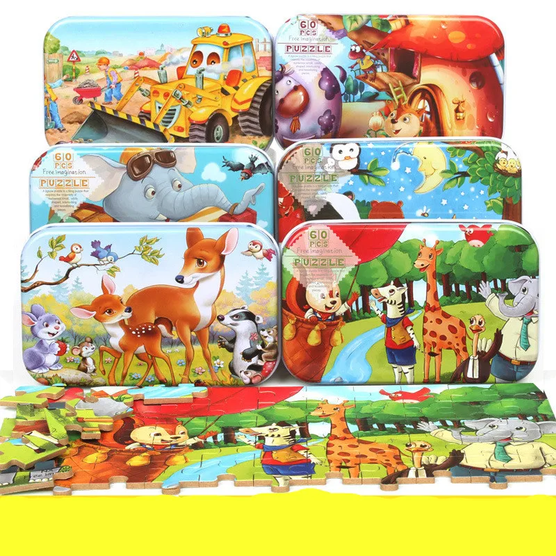 Wooden puzzle toy Educational Developmental Baby Kids Training toys for children animal puzzles Jigsaw Puzzle Jouet Enfant #520