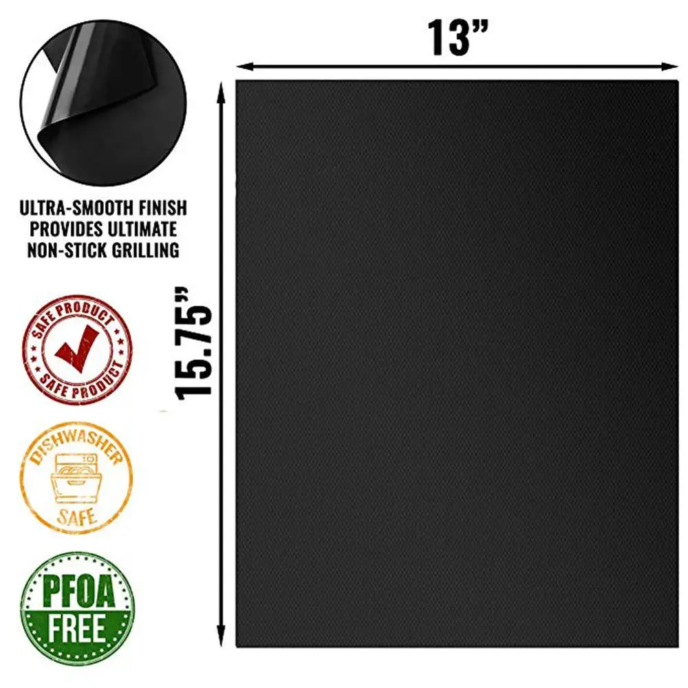 Reusable Non-stick BBQ Grill Mat 40* 33cm Baking Mat Teflon Cooking Grilling Sheet Heat Resistance Easily Cleaned Kitchen Tools