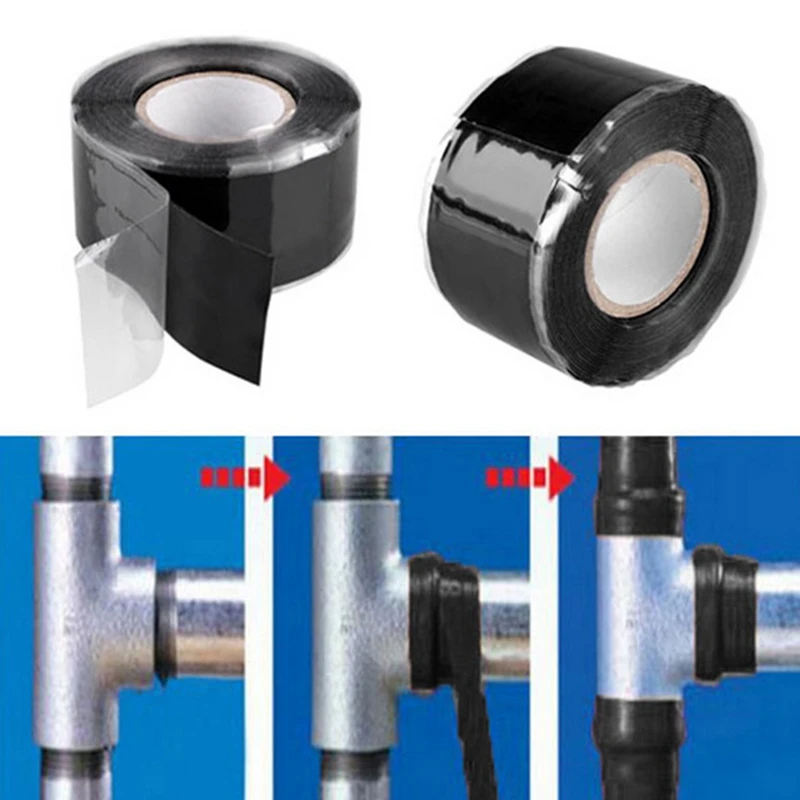 MTGATHER Waterproof Silicone Performance Repair Tape Bonding Rescue Self Fusing Wire Hose Black Sell Hotting 3 Meters New 11