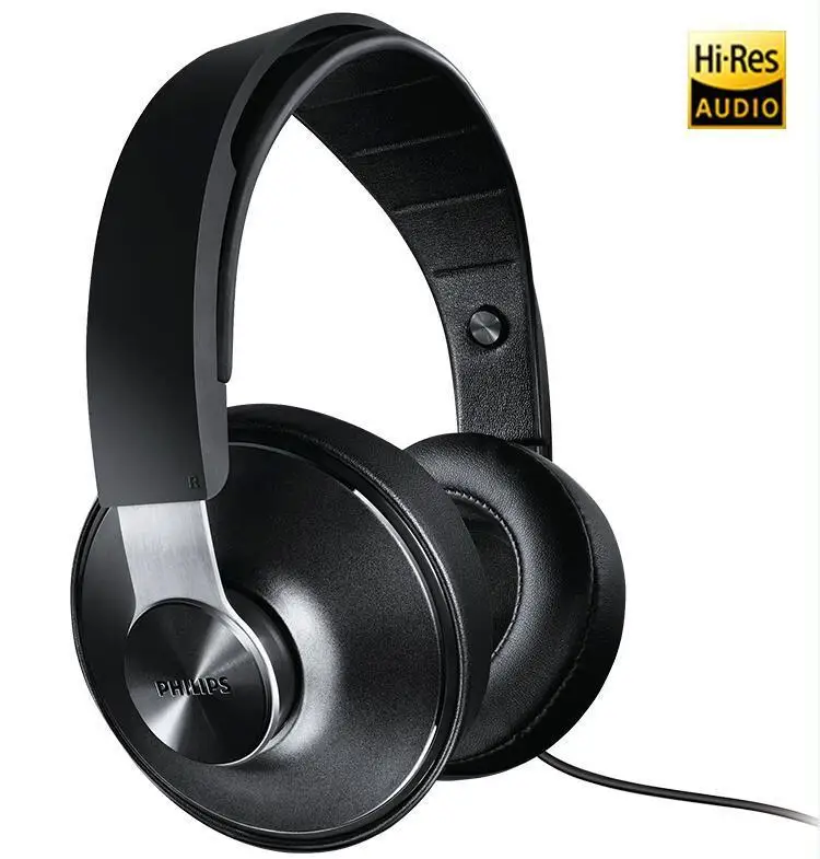 Оригинальные Наушники Philips Shp8000/10 Hires/hifi наушники длинные провода регулятор громкости микрофон гарнитура для Mp3 музыкальный телефон - Цвет: Black