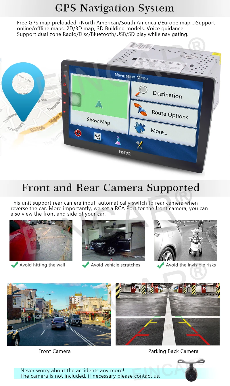Excellent Full 10.1 Inch Large Capacitive Touchscreen Android 6.0 2DIN Car GPS Radio Stereo double din car gps radio stereo no DVD player 6