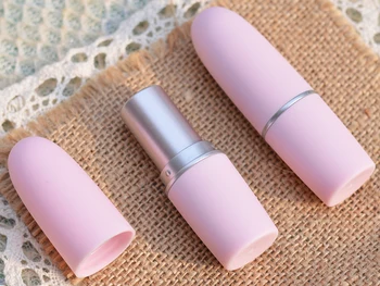 

free shipping 10/20/5opcs/lot frosted / pink high-grade lipstick tube, bullet shape empty Lip balm container
