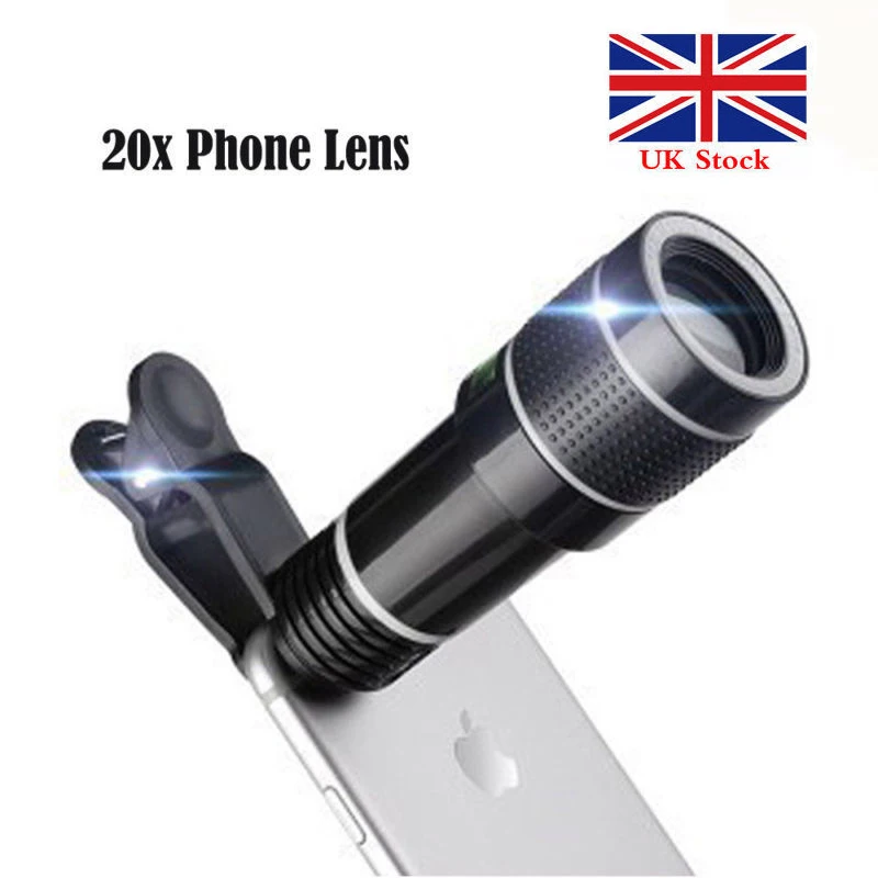 20 кратный телескоп фотообъектив объектив и зажим для iPhone X 7 8 plus смартфонов Samsung