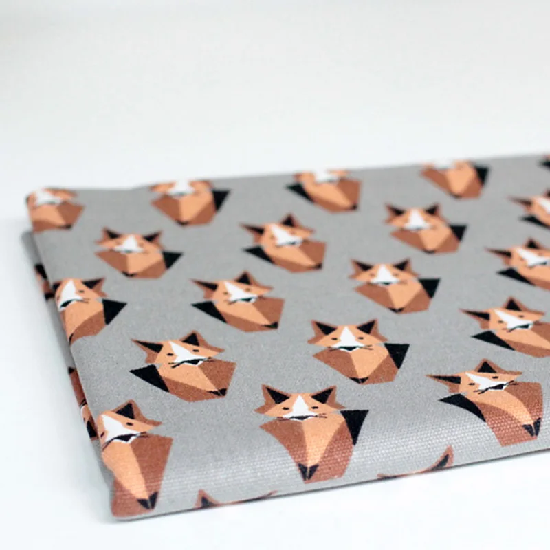 

Full Cotton Fox Printed Canvas Fabric