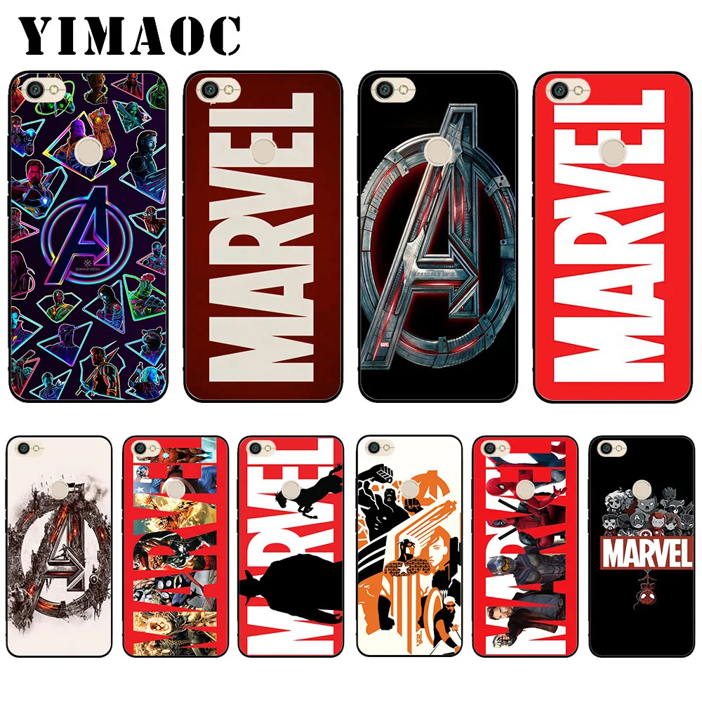 

YIMAOC Marvels Avengers Comics Black Soft Silicone Case for Xiaomi Redmi Note 6 Pro 7 Pro S2 Go Cover