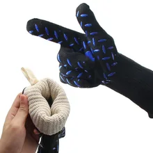 2 шт./лот высокое Температура перчатки сопротивление изоляции и анти-обжигающий перчатки печь барбекю перчатки Нескользящие утолщаются прочный GST015