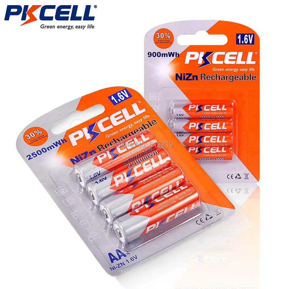Microfone de Rádio Recarregável + 1 Aaa em 900mwh para Brinquedos Pkcell Pack Pcs 1.6 v Bateria 2500mwh Ni-zn aa Pilhas 1 – 4