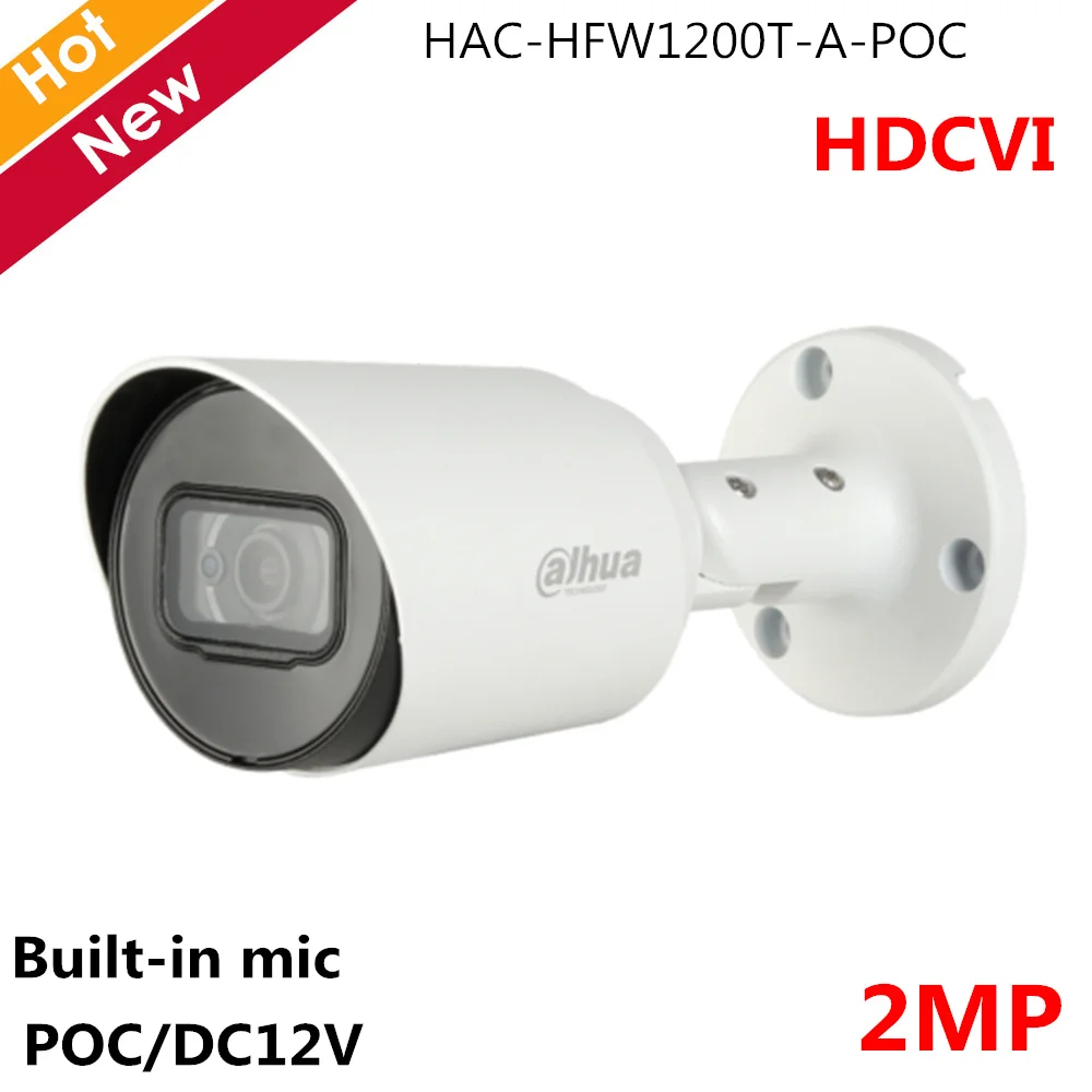 2MP Dahua POC HDCVI камера HAC-HFW1200T-A-POC Встроенный микрофон Поддержка POC DC12V 1080p пуля камера безопасности