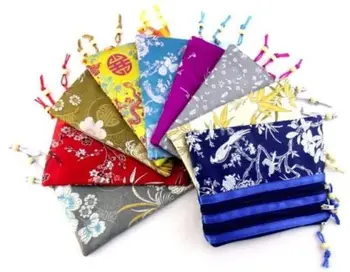 

Wholesale BRAND NEW10PCS CHINESE HANDMAADE 3 ZIPPER silk pouch handbag WALLET