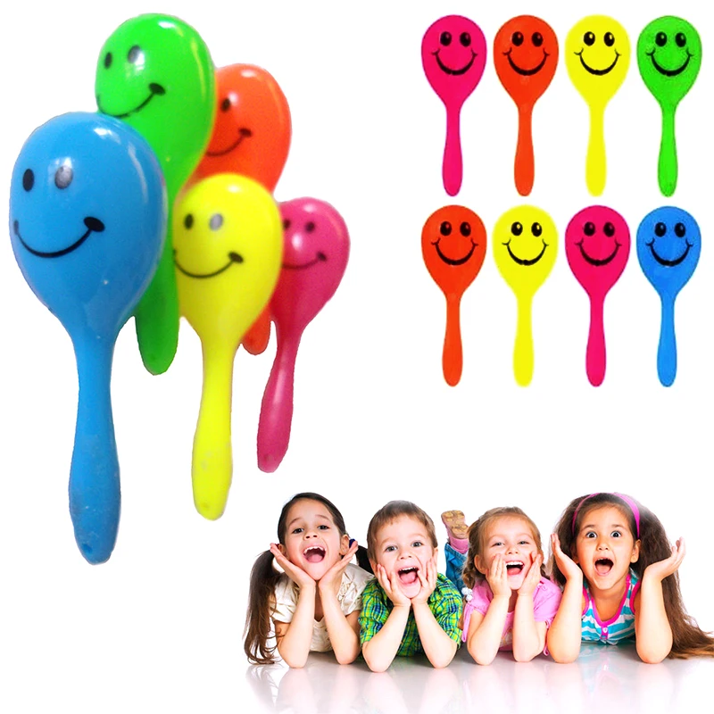

5pcs Color Random One Selling Child Baby Smiley Face Sand Hammer