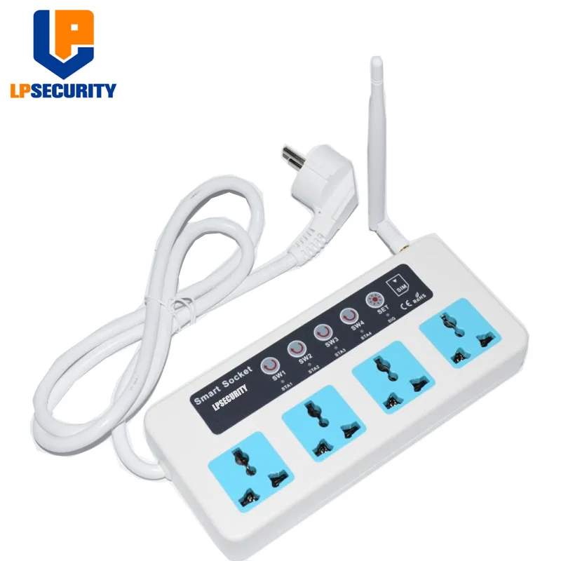 SC4 GSM SMS Wireless 4 Outlets Smart Switch Power Plug socket module controller y temperature sensor optional 10A