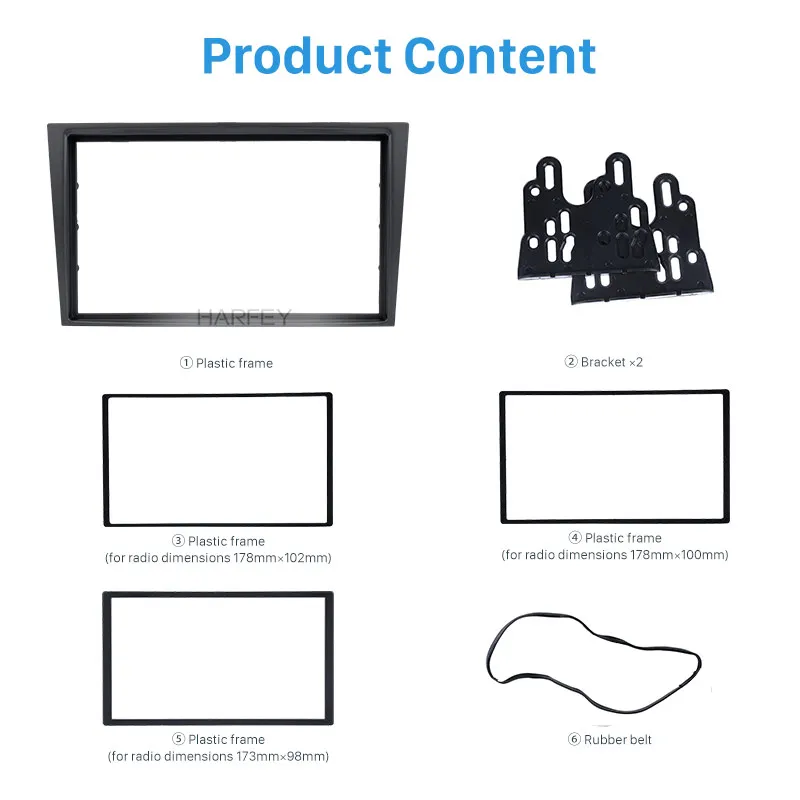 Harfey серебро 2Din Автомобильная Радио фасции для 2006+ Opel Vectra Astra Zafira Dash ободок отделка монтажный комплект рамка Панель комплект
