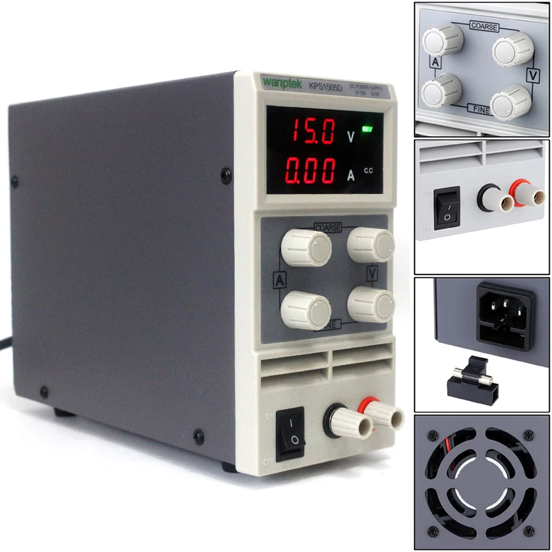 Promotion KPS1505D Mini LED Digital Adjustable DC Power Supply ,0~15V 0~5A ,110V-220V, Switching Power Supply 0.1V0 (4)