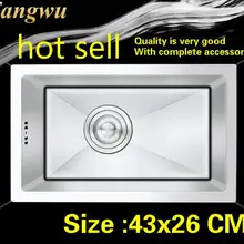 Бытовой роскошный vogue маленькая кухонная ручная раковина одинарная мойка 304 нержавеющая сталь Горячая 430x260 мм