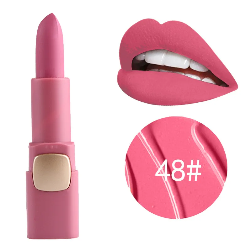 Miss Rose Matte Lipstick Cosmetics Makeup Waterproof Lips Moisturizing Easy To Wear Make up Lip Sticks Gloss Lipsticks - Цвет: 48 Beeper