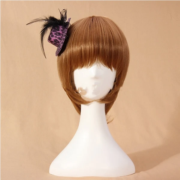 TradeTown Leopard for Grain Big Net Yarn Feather Little Hat |