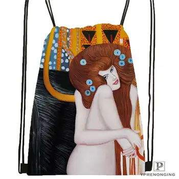 

Custom gustav klimt Drawstring Backpack Bag Cute Daypack Kids Satchel (Black Back) 31x40cm#2018612-01-(5)