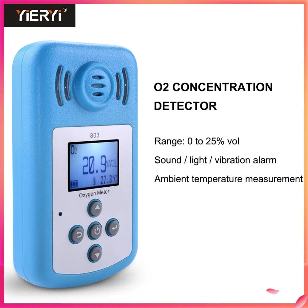 Yieryi KXL-803 Портативный Концентрация Кислорода детектор Профессиональный ЖК-дисплей цифровой газовый анализатор с звуковой и световой