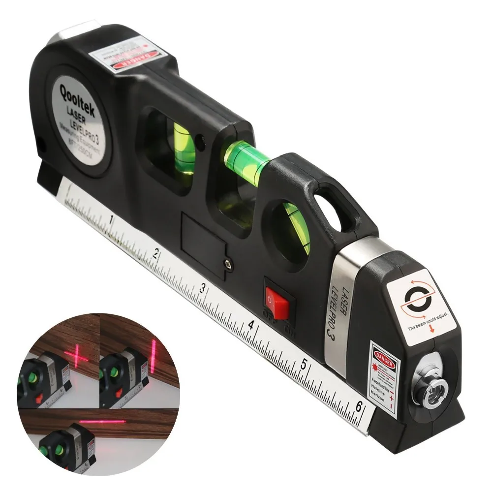 

Accurate Multipurpose Laser Level Lever Cross Projects Horizontal Vertical Laser Light Beam Measure Tape