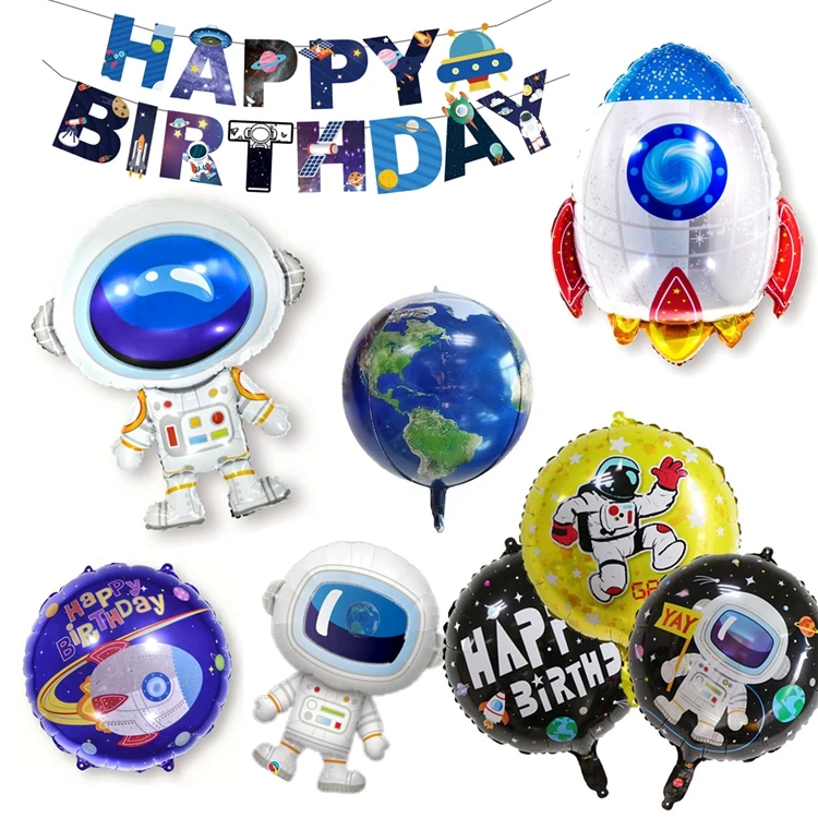 Taoup большой мультфильм галактика ракета астронавт воздушный шар из фольги Sci-Fi космический путешествия тема принадлежности для вечерние с днем рождения воздушные шары цифры