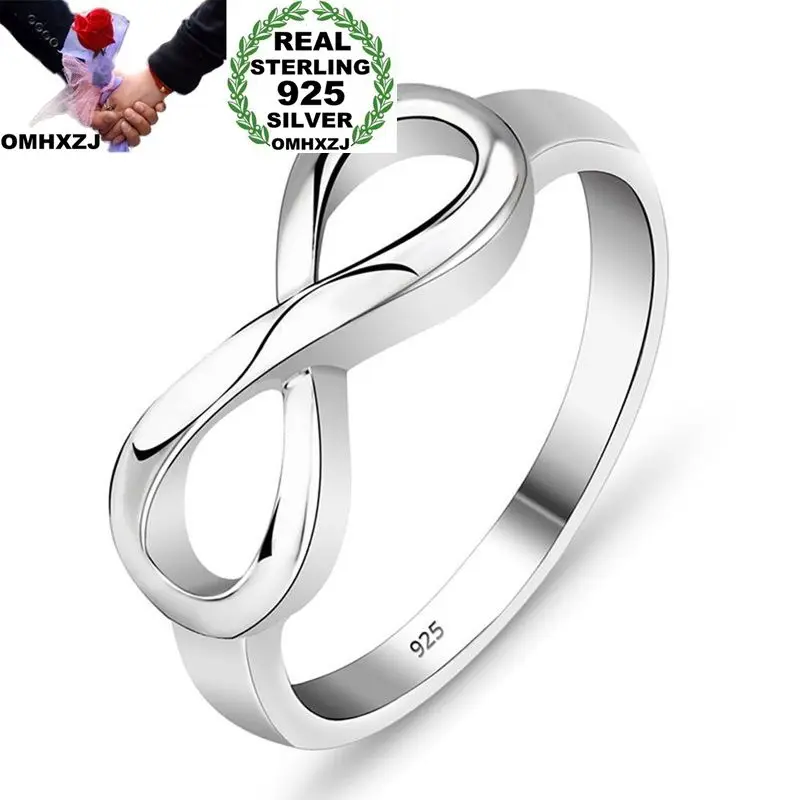 Omhxzj Großhandel Europäischen Mode Frau Mädchen Party Hochzeit Geschenk Silber Glück 8 925 Sterling Silber Ring Rr201 Auf Der Ganzen Welt Verteilt Werden Edler Schmuck