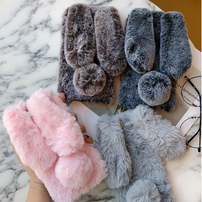

Furry Rabbit Cover Protection Case For Lenovo Lemon K10 K6 K8 NOTE PLUS S5 ZUK Edge Skin TPU Silicone Etui