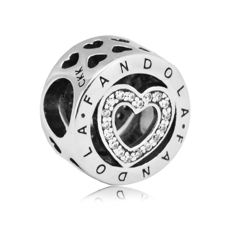 BEADS for Jewelry Making BraceletS Sparkling Heart cHarMs 100% 925 OrigiNal Sterling Silver Jewerly Free Shipping | Украшения и