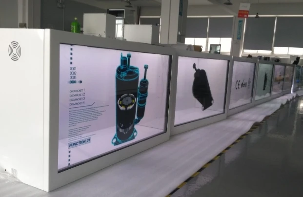  Shopping mall touch interactive LCD Transparent Digital Advertising Kiosk with PC computer built in
