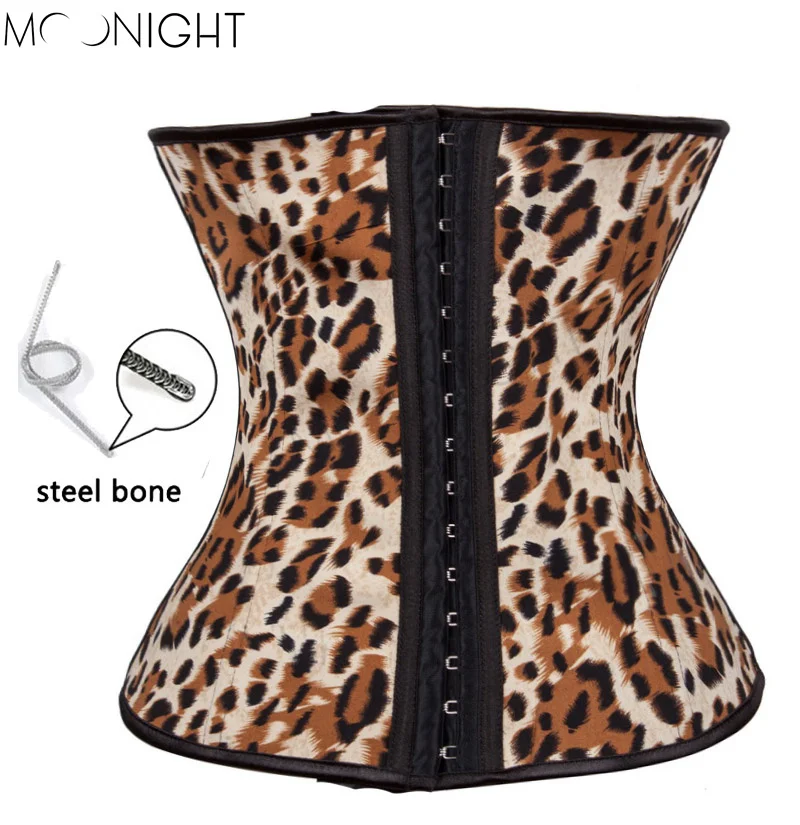 MOONIGHT Waist Cincher Leopard Print Latex Waist Corsets Latex Corset